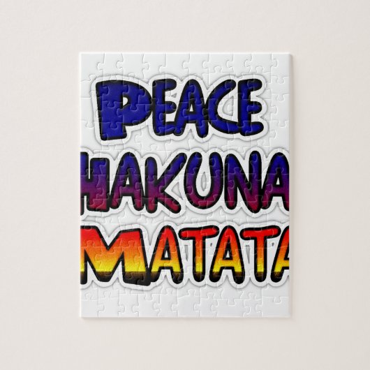 Peace Hakuna Matata Gradient Art Puzzle (Vertikal)