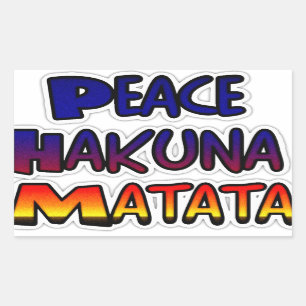 Peace Hakuna Matata Gradient Art Rechteckiger Aufkleber