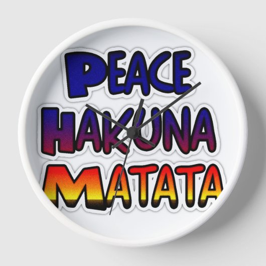 Peace Hakuna Matata Gradient Art Uhr (Vorderseite)