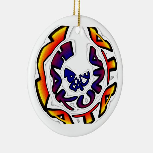 "Peace Hakuna Matata" Rundschreiben Keramik Ornament (Rechts)