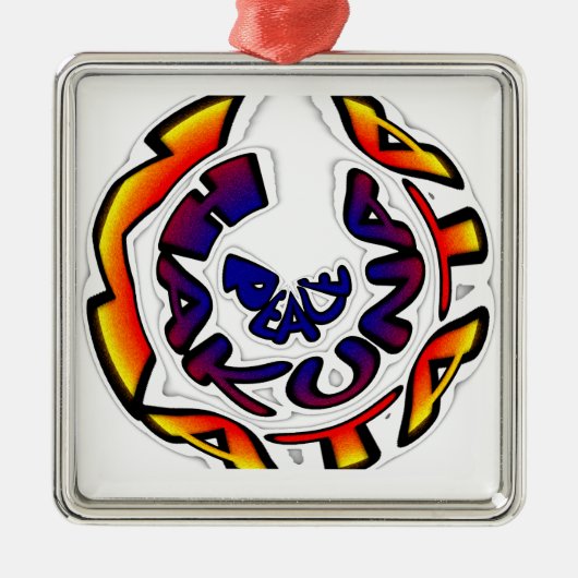"Peace Hakuna Matata" Rundschreiben Silbernes Ornament (Vorne)