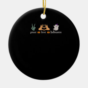 Peace Halloween Peace Sign Skeleton Hexe's Hands Keramik Ornament