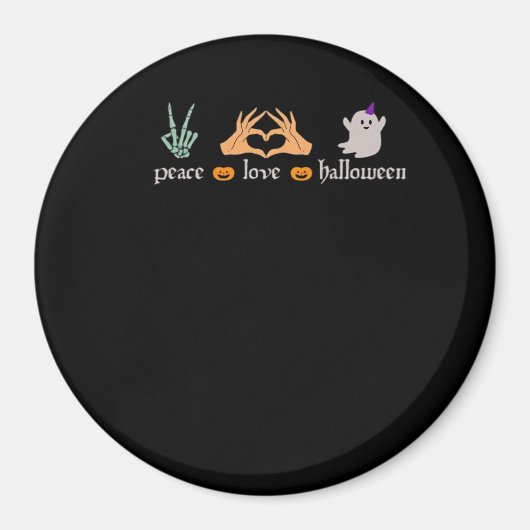 Peace Halloween Peace Sign Skeleton Hexe's Hands Magnet (Vorne)