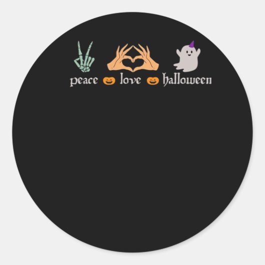 Peace Halloween Peace Sign Skeleton Hexe's Hands Runder Aufkleber (Vorderseite)