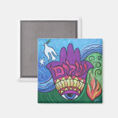 Peace Hamsa Magnet (Vorderseite/Rückseite)