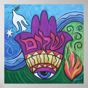 Peace Hamsa Print Poster