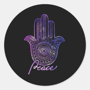 Peace Hamsa Yoga Gym Runder Aufkleber