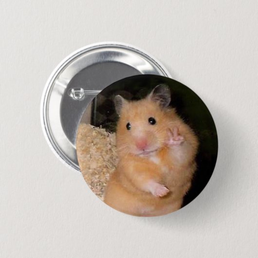 Peace Hamster Meme Button Button (Vorne & Hinten)