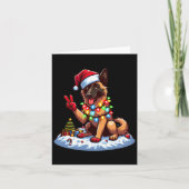 Peace Hand Belgische Malinois Weihnachtsbeleuchtun Karte (Vorderseite)