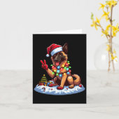 Peace Hand Belgische Malinois Weihnachtsbeleuchtun Karte (Gelbe Blume)