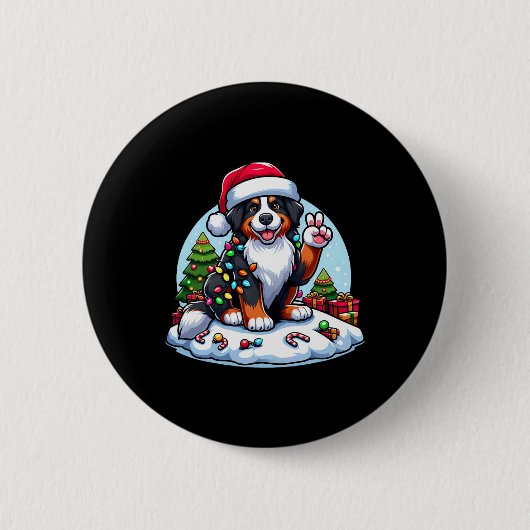 Peace Hand Bernese Weihnachtsbeleuchtung Frauen Button (Vorderseite)