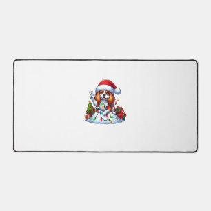Peace Hand Cavalier King Charles Spaniel Weihnacht Schreibtischunterlage