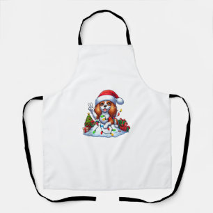Peace Hand Cavalier King Charles Spaniel Weihnacht Schürze