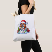 Peace Hand Cavalier King Charles Spaniel Weihnacht Tasche (Von Nahem)