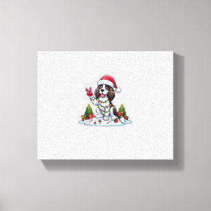 Peace Hand English Springer Spaniel Weihnachtshund Leinwanddruck