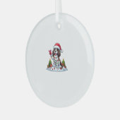 Peace Hand English Springer Spaniel Weihnachtshund Ornament Aus Glas (Vorderseite links)