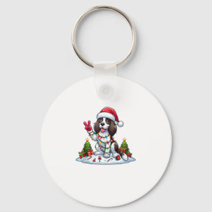 Peace Hand English Springer Spaniel Weihnachtshund Schlüsselanhänger