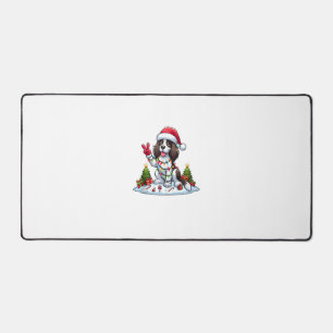 Peace Hand English Springer Spaniel Weihnachtshund Schreibtischunterlage