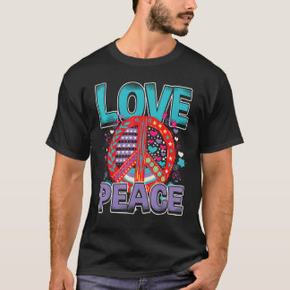 Peace Hand Gefärbte Krawatte Finger Freedom Hippie T-Shirt