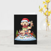 Peace Hand Labrador Retriever Christmas Lights Wom Karte (Gelbe Blume)