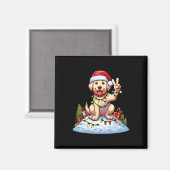 Peace Hand Labrador Retriever Christmas Lights Wom Magnet (Vorderseite/Rückseite)