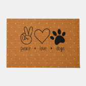 Peace Hand Liebe Heart Hunde Paw Niedlich Zuhause Fußmatte (Vorderseite)