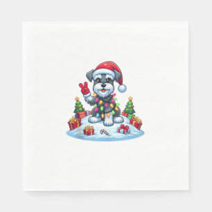 Peace Hand Miniatur Schnauzer Weihnachtslicht Wo Serviette