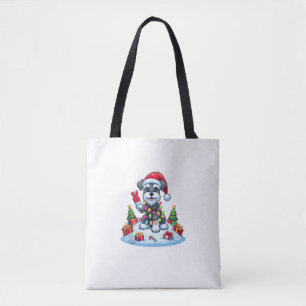 Peace Hand Miniatur Schnauzer Weihnachtslicht Wo Tasche