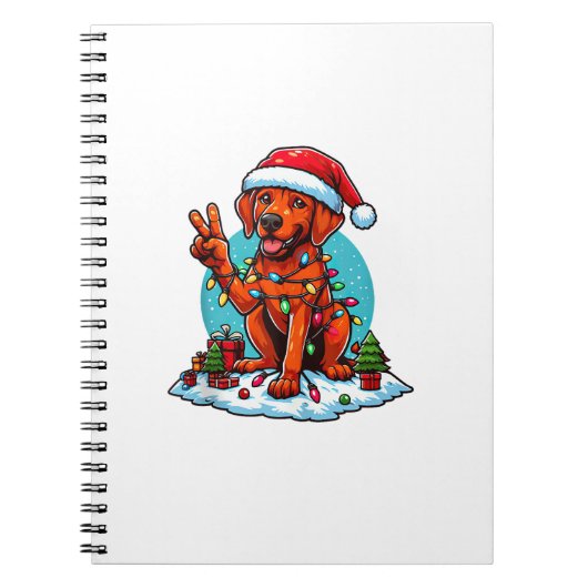 Peace Hand Rhodesian Ridgeback Christmas Lights Wo Notizblock (Vorderseite)