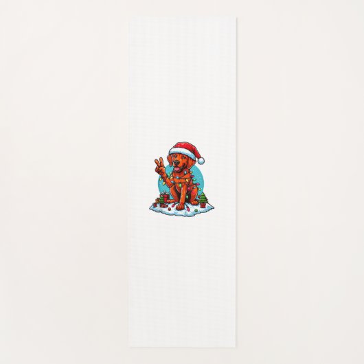 Peace Hand Rhodesian Ridgeback Christmas Lights Wo Yogamatte (Vorderseite)
