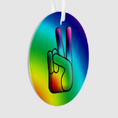 Peace Hand Sign Hippie Weihnachtsschmuck 2 Ornament (Vorderseite)