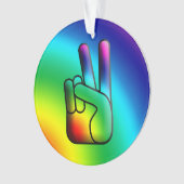 Peace Hand Sign Hippie Weihnachtsschmuck 2 Ornament (Vorderseite)