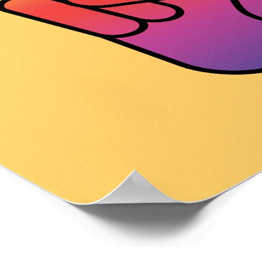Peace Hand Sign Poster/Print Poster (Ecke)