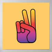 Peace Hand Sign Poster/Print Poster (Vorne)