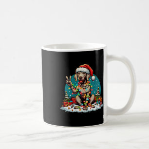Peace Hand Weimaraner Hund Weihnachtsleuchten Frau Kaffeetasse