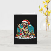 Peace Hand Weimaraner Hund Weihnachtsleuchten Frau Karte (Gelbe Blume)