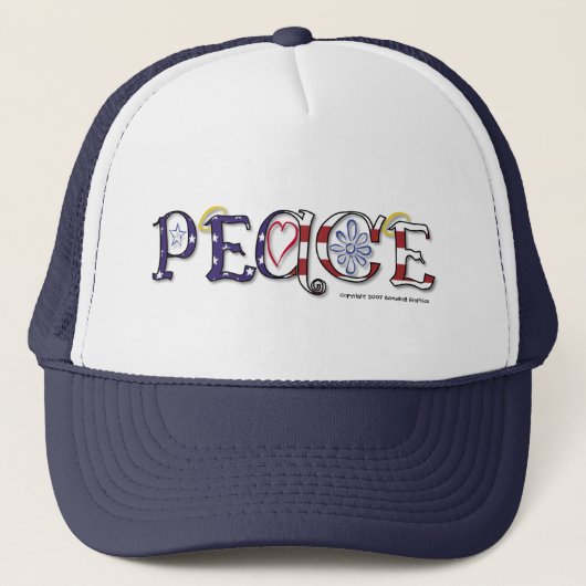 Peace Hat Truckerkappe (Vorderseite)