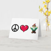 Peace Heart Gnome by FreeWitch Grußkarte Karte (Gelbe Blume)