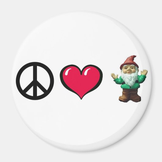 Peace Heart Gnome Kühlschrankmagnet (Vorne)