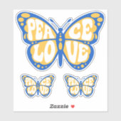 Peace Heart Liebe Ich stehe mit Ukraine Button Cla Aufkleber (Blatt)
