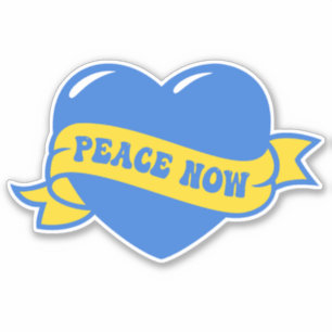 Peace Heart Liebe Ich stehe mit Ukraine Button Cla Aufkleber