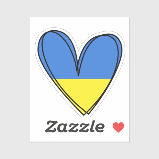 Peace Heart Liebe Ich stehe mit Ukraine Button Cla Aufkleber (Blatt)