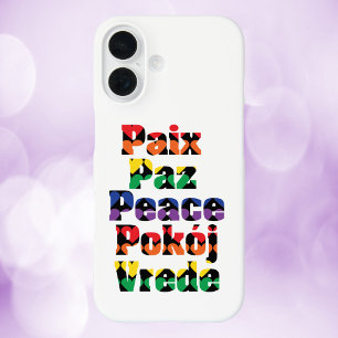 Peace Heart Pattern Rainbow iPhone 16 Hülle