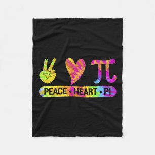 Peace Heart Pi Day Gefärbte Krawatte Mathematik Sc Fleecedecke