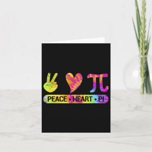 Peace Heart Pi Day Gefärbte Krawatte Mathematik Sc Karte