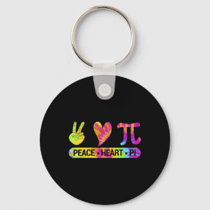 Peace Heart Pi Day Gefärbte Krawatte Mathematik Sc Schlüsselanhänger