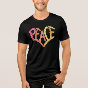 Peace Heart Tri-Blend T-Shirt - Lebendige Crayon-K Shirt