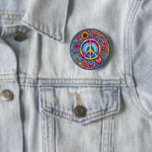 "Peace Hearts and Flower" Button (Beispiel)