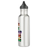 Peace Hearts Rainbow Pattern Edelstahlflasche (Rechts)