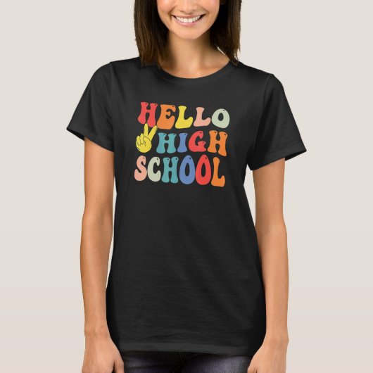 Peace Hello High School Lehrerin Studentin T-Shirt (Vorderseite)